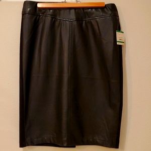 Anne Klein Faux Leather Stretch Skirt